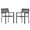 Flash Furniture Gray Wash IndoorOutdoor Faux Teak Deck Chairs 2PK 2-XU-DG-HW6006-GY-GG - alternate 8